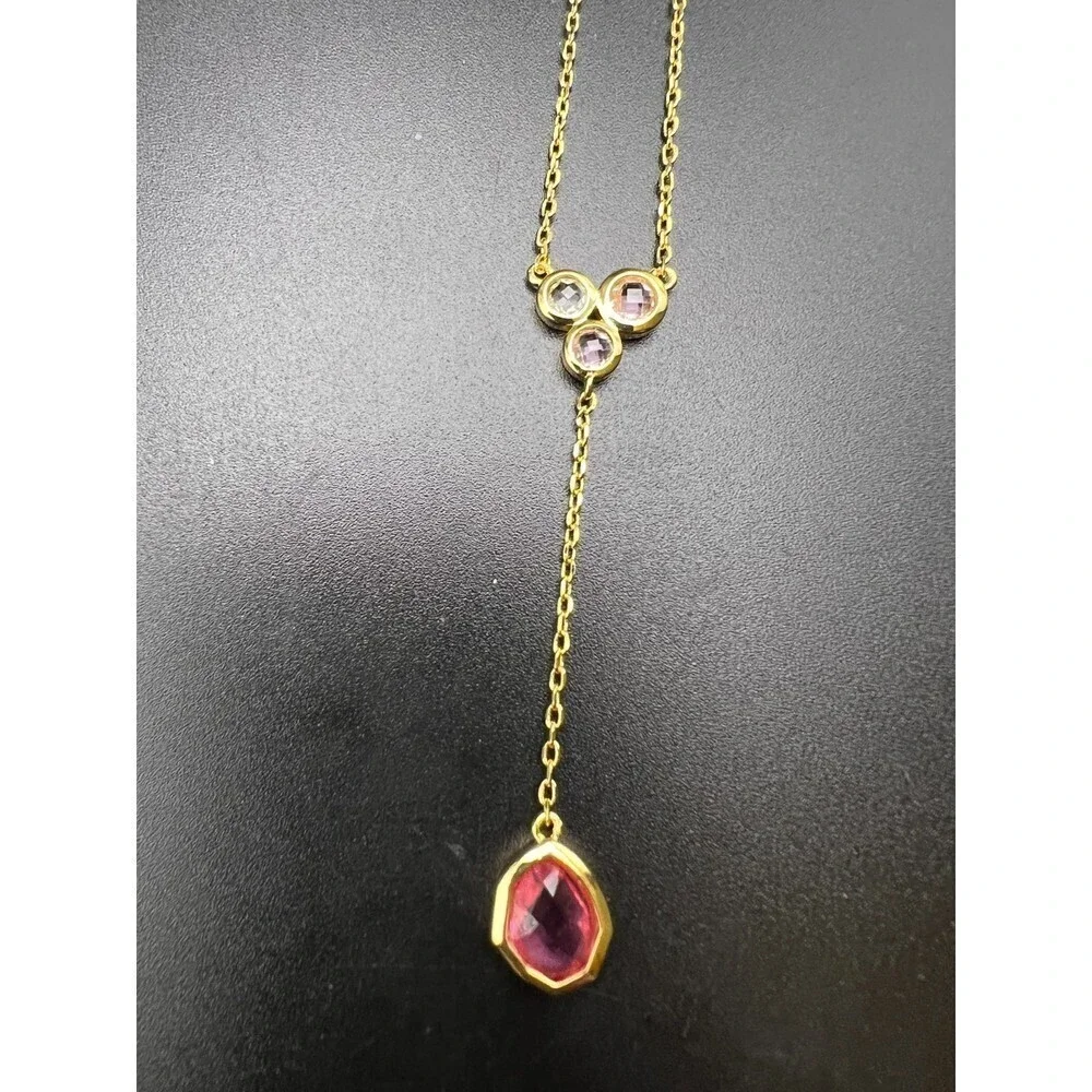 Pink Stone Y Necklace - Picture 5 of 5